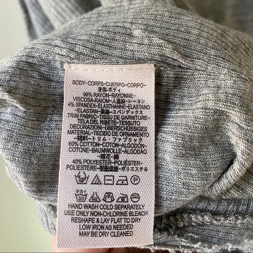 Free People Gray Golden Gate Ribbed T-Shirt Size M - Picture 9 of 12